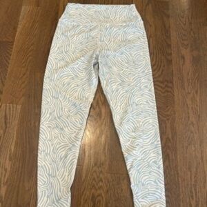 SAGE Airbrush Leggings White Zebra LIGHT BLUE Swirl Squiggle SIZE M